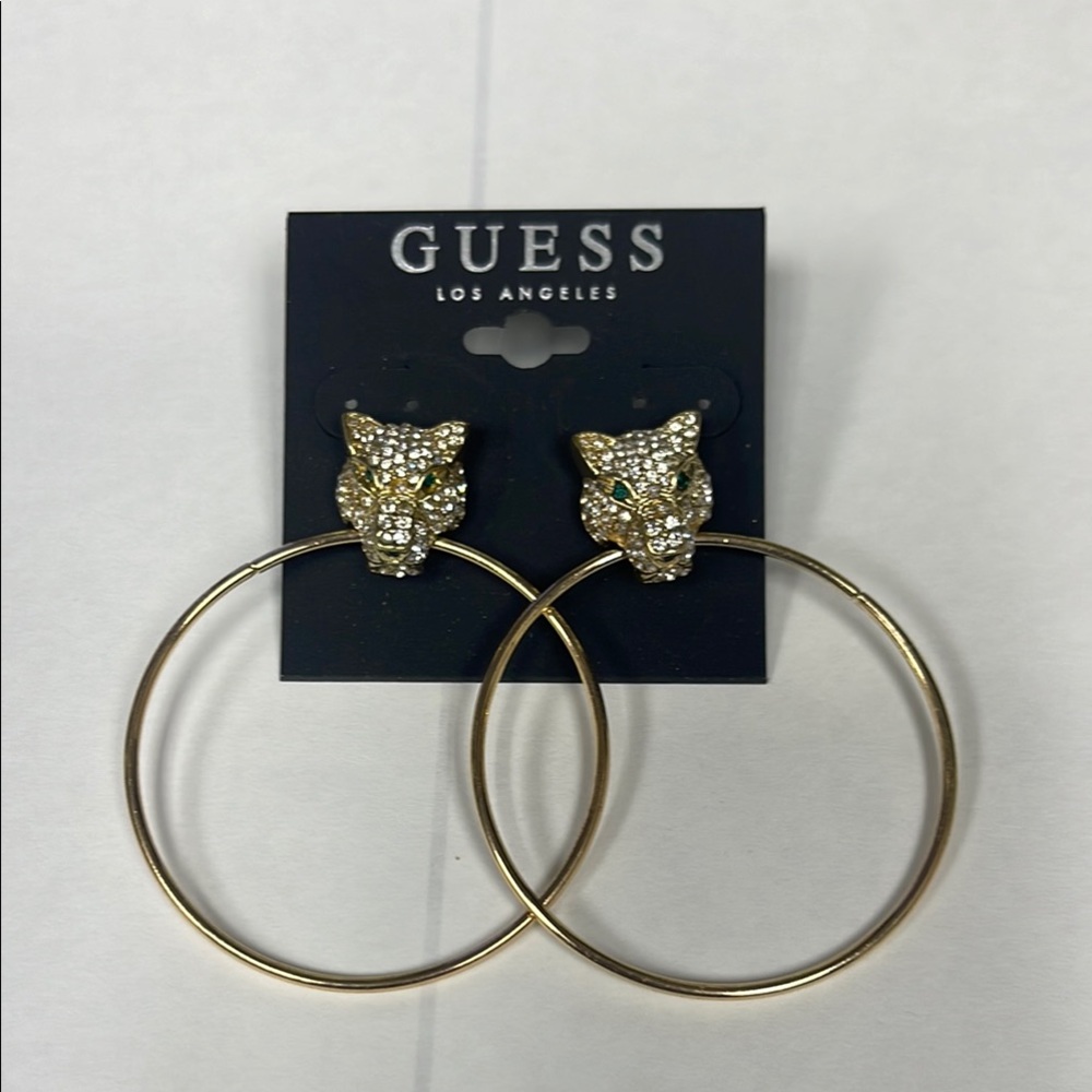 NWT Guess by Marciano Panther Hoop Earrings